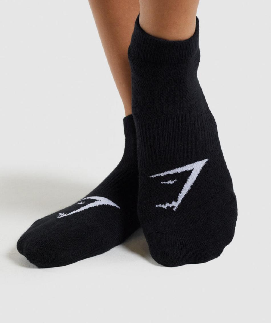 Gymshark Ankle 3pk Accessories Čarape Crne | HR 2022RVD